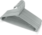 Utopia Home Plastic Hangers 20 Pack - Space Saving Clothes Hanger - Durable & Strong Closet Organizers and Storage with Built-in Strap Hooks - Essential for Shirts, Pants, Skirts & Coats (Grey)