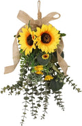 Generic 24 in Sunflower Swag, Artificial Floral Garland with Burlap Bow, Rustic Door Swag for Front Door Outside, Summer Sunflower Wreath Decor for Home Window Farmhouse. (1Pcs)