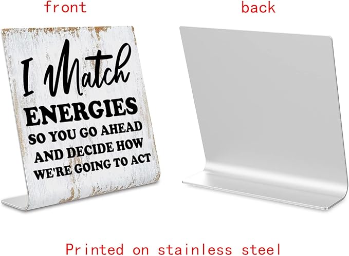 Funny Desk Signs for Women Men Office, Work Humor Decor Cubicle, Office Shelf Table Desk Decor for Cowoker Friends Sister Manager, Sarcastic Work Stress Relief White Elephant Gift Idea dksg3