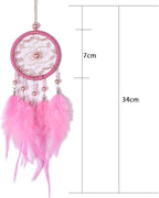 Feather Dream Catcher Pendant, Small Car Charm for Wall, Bedroom Hanging Decorations