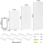 YGEOMER Floating Shelves for Wall, Different Sizes White Wall Shelves for Living Room, Bathroom, Bedroom, Kitchen, Home Decor (Set of 4)
