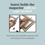 Creative Picture Frames 9.75 x 11.75 Magazine Frame with Full-Strength Glass, Holds Up To A 1/4" Thick Media with Installed Hangers for Easy Mounting, 11x14 Black Frame with White Mat