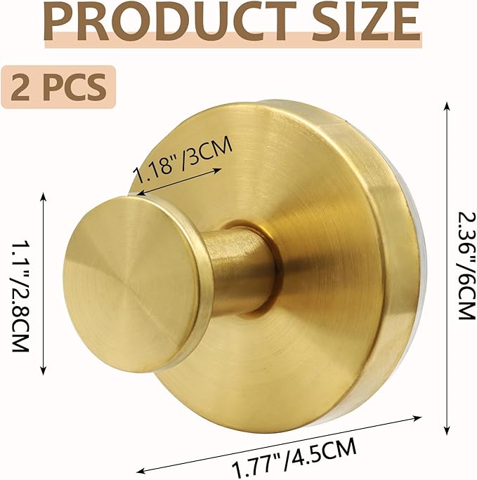 Zorfeter 2 PCS Suction Cup Wreath Hanger, Waterproof Suction Cup Hooks Hanging 15 Lbs Wreath Holder, Strong Hold Suction Hooks for Front Door/Windows/Glass(Gold)