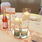 WGVI Quality Thick Weighted Tall Clear Cylinder Glass Vase, 3" W x 16" H, Flower Arrangement Candle Holder Floral Container Wedding Centerpieces Home Decor Bulk Wholesale, 6 Pieces
