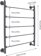 Scarf Organizer Wall Mounted, 5-Tier Scarf Display Rack, Metal Spiral Scarf Holder Belt Pants Hijab Hanger for Clothing Retail Store Home, 23.6" x 3.9" x 29.5"(Black)