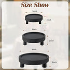 3PCS Wooden Display Risers for Display,Wood Riser Display Pedestal Stand for Home Décor (Modern Black,8,6,5'')