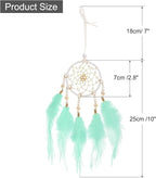 uxcell 2pcs Dream Catchers, Small Handmade Feather Dreamcatcher Supplies Car Charm with Crystal Beads Wall Hanging Decor for Home Car Decoration Ornament Women Friend Gift, Green