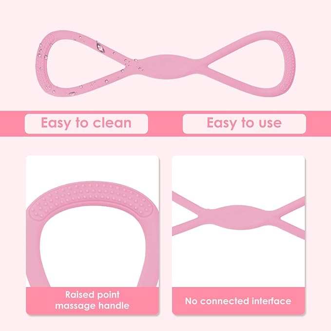 2 Pack Figure 8 Resistance Bands with Handles, Silicone Exercise Bands for Arm, Back, Chest, Shoulder, 15 & 25LB Set