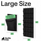 GORILLA GRIP Over the Door Shoe Organizer, 24 Extra Large Breathable Mesh Pockets, Space Saving Hanging Storage Holder, 4 Hook Closet Rack Hanger, Hangs on Closets for Shoes and Accessories, Black
