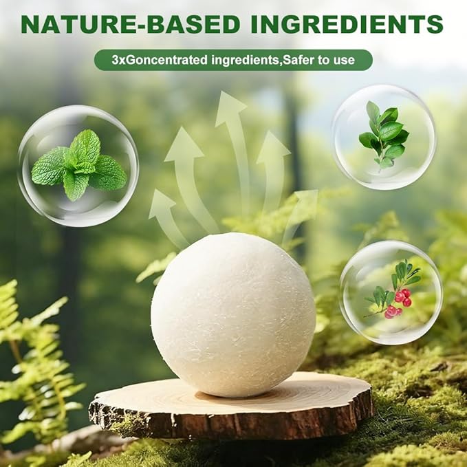 12 Pack,Natural Peppermint Oil Mice Repellent Indoor/Outdoor, Pest Control Moth Balls to Get Rid of Rats Mice Squirrels Rodent Spider Ant Mosquito Cockroach-Family & Pet Safe