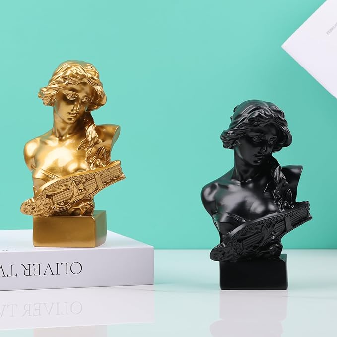 LCCCK 6" H Gold Aphrodite Statue Sculpture, Resin Greek Mythology Bust Statue, for Coquette Room Decor, Dark Academia Room Decor, Bookshelves, Shelves, Partition, Coffee Table Centerpiece
