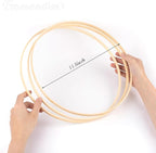 Framendino, 10 Pack 12 Inch Wooden Bamboo Hoops Wreath Rings for DIY Wedding Decor Dream Catcher Wall Hanging Crafts