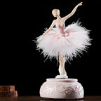 Briskfeel Enchanting Ballerina Music Box Ballerina Rotates with Mechanical Movement - Swan Lake Melody, Feathered Tutu Musical Box for Elegant Home Decor and Gift (6# Ballet Pink)