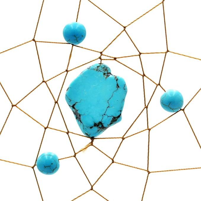 Urdeoms Big Brown Dream Catcher Wall Decor for Girls Women Boho Dream Catchers for Bedroom Adult Boys Teen Room Decor with Turquoise Hanging Ornament and Feathers Blessing Gifts(NO.31)