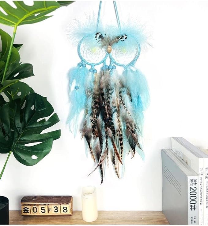 Owl Dream Catcher Wall Decor, DreamCatchers Wall Hanging Ornaments for Bedroom Home Decor Festival Gift
