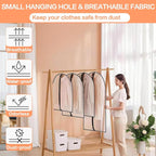Garment Bags for Hanging Clothes (Set of 12) Suit Cover Travel Garment Bag for Closet Clothes Storage Bag Plastic Suit Bags for Closet Storage Bag with Zipper for Coats, Jackets, Shirts