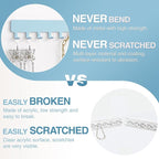 Necklace Organizer Wall Mount: Wall Necklace Hanger with Hooks for Tangle-Free Storage – Easy Access Wall Mounted Necklace Holder for Jewelry Display, Baby Blue