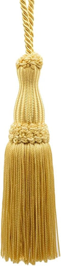 DÉCOPRO Beautiful Decorative Light Gold Chainette Key Tassel 5 inch Tassel Length 5 Inch Loop Color: B7
