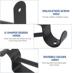 Shelf and Rod Brackets, 4 Pcs Closet Shelf & Rod Brackets Wall Mounted, Heavy Duty Closet Shelf Closet Bracket with Rods Holder, Closet Shelves Supports with Screws, Black