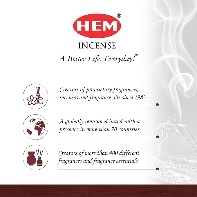 HEM Sandalwood Incense Sticks – 120 Count (Pack of 6 Boxes) – Classic Sandalwood Aroma Incense for Meditation, Yoga & Home Fragrance