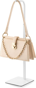 pickpiff Adjustable Purse Display Stand - White Tabletop Display Holder for Handbags, Wreaths and Banners, for Home Closets, Retail Displays and Vendor Booths (1-Pack) | Non-Slip Base