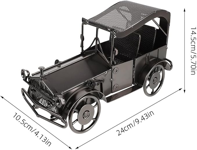 Metal Vintage Car Model Craft Decor - Antique Vehicle Collectible Collections - Desktop Art Car Ornaments Display for Bar Home Setting