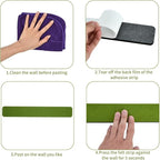 Vuzvuv 8 pcs Bulletin Board Bar Strips with 50 Pushpins & 10 Wooden Clip pins，Self Adhesive Cork Board for Wall，Felt Pin Board for School，Office Decor(Olive Green)