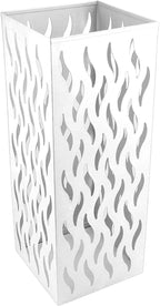 Tyenaza Metal Umbrella Holder, Round Proof Umbrella Storage Organizer Hollow Copper Pattern Umbrella Organizer Bin Umbrella Stand for Home Hotel (White)