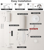 luckystyle LED Floor Lamp for Living Room, Dimmable Standing Lamps with Foot Switch,Remote Custom Color Temperature White Pole Lamp with Lampshade,12W Led Bulb Tall Lamps for Bedroom Office Kid Room