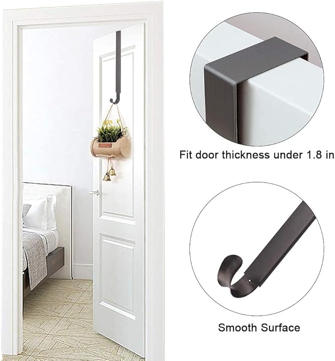 Wreath Hanger Adjustable Door Hanger Wreath Hanger for Front Door 15-24inch,Wreath Hook, Hold Up 20lb(Nickle,1 Pack)