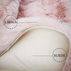 Ghouse Faux Rabbit Fur Round Rug 5ft Pink Round Rugs for Bedroom Decor Fluffy Area Rugs for Living Room, no-Shedding Carpet Sheepskin Washable Rug Rome Decor
