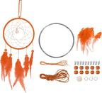 PATIKIL DIY Dream Catcher Kit, Making Dream Catcher Supplies Wall Hanging Handmade Dream Catcher Kits for Beginner Style 3, Orange