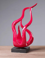 Abstract Sculpture Decor Modern Art Gift Holy Flame Figurine Statue for Bookshelf Table Desktop Office Red 16.5 Inch