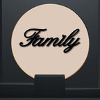 CREATCABIN Wood Family Sign Wall Decor Art Cutout Letter Word Laser Cut Unfinished Decorative Accessories Modern for Living Room Home Door Farmhouse Porch Bedroom Decoration 11.8 x 4.7 Inch,Black