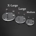 Hipiwe Acrylic Display Easel Rock Display Stand Three-Peg Display Easel Stands for Mineral Crystal Geodes Coral Fossil Small Collectibles Display Stands with Round Base,4 Pack