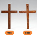 Allyix Wooden Cross Wall Decor, Wall Cross, Hand Held Large and Small Wall Crosses with Lanyards for Home Church Decor Christian Gift