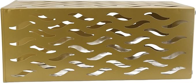 Umbrella Organizer, Multifunctional Umbrella Holder, Hollow Pattern Design Square Shape Umbrella Stand Rack, Metal Umbrella Basket Holder Stand for Home Hotel (Gold)