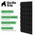 GORILLA GRIP Over the Door Shoe Organizer, 35 Large Breathable Mesh Pockets, Space Saving Hanging Storage Holder, 5 Hook Closet Rack Hanger, Hangs on Closets for Shoes, Accessories 68.5H x 24.5W Black