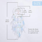 Pretty Jolly White Tree of Life Dream Catcher Wall Decor with Luminous Beads Handmade Crystal Stones Dreamcatchers Wall Hanging with Small Butterfly Pendant for Bedroom Wedding Party Wish Gift