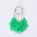 Pretty Jolly Crystal Stone Small Dream Catchers Green Feathers Mini Dreamcatchers with Beads for Cars Rear View Mirror Hanging Decoration Good Luck Travel Charm Bedroom Ornaments for Women Girls