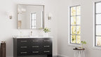Keonjinn 42 x 36 in Brushed Nickel Mirror for Bathroom Sink, Rectangular Metal Framed Vanity Wall Mirror Square Corner Aluminum Alloy Modern Rectangle Silver Mirror for Over Sink(Horizontal/Vertical)