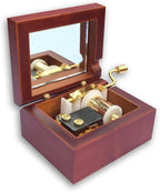 BinkeGG Play (Unchained Melody) Brown Wooden Hand Crank Music Box with Sankyo Musical Movement (65 Tunes Option)