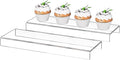 Sezanrpt Acrylic Shelf Riser 12x3.9x1 pack of 2, Clear Display Shelf 12” for Shoes, Glasses, Plants, Home Decors, Perfume, 12x3.9x1 Inch