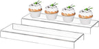 Sezanrpt Acrylic Shelf Riser 12x3.9x1 pack of 2, Clear Display Shelf 12” for Shoes, Glasses, Plants, Home Decors, Perfume, 12x3.9x1 Inch