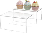 Sezanrpt Acrylic Shelf Riser 8x5.1x4 pack of 2, Clear Acrylic Stand for Funko Pop, Collectibles, Brand Store, Home Storage Organizer, 8x5.1x4 Inch