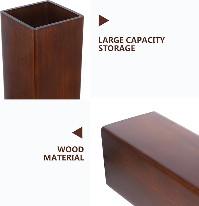 Heavy Duty Wooden Umbrella Stand for Entryway with Weather Resistant Finish Ample Storage for Multiple Umbrellas Classic Walnut Color Indoor Organizer for Home and Office