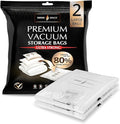 GENIE SPACE Premium Vacuum Storage Bags for Clothes, Bedding and Travel, Large Size 30x24 Inches, Airtight, Odor-Proof and Reusable Space Saver Bags with Double Zipper Seal, 2-Pack