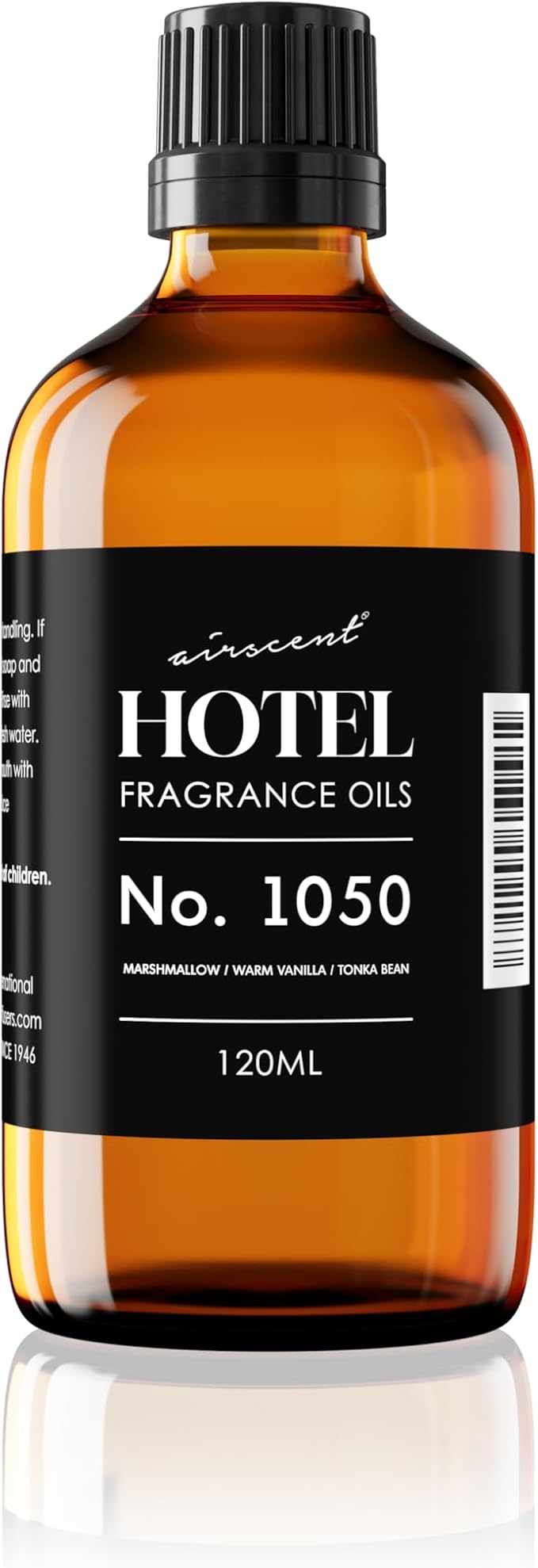 AirScent Warm Vanilla Hotel Diffuser Oil No. 1050 - Marshmallow Vanilla Tonka Bean - Premium Fragrance Oil for Ultrasonic and Waterless Diffusers and Crafting - 120 mL, 4 fl oz Dropper Bottle