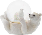 Elanze Designs White Polar Bear Mommy and Cub Magical Whimsical Tabletop Dresser Nightstand Figurine Miniature 45MM Sturdy Polyresin Glitter Water Snow Globe Decoration
