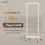 MISSLO Kids Clothing Rack for Small Space Kids Dress Up Storage with Shelf Short Baby Clothes Rack for Hanging Clothes & Dance Costumes Small Garment Rack for Closet, Wardrobe, White